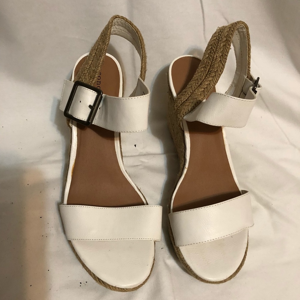 White Sonoma wedge sandals